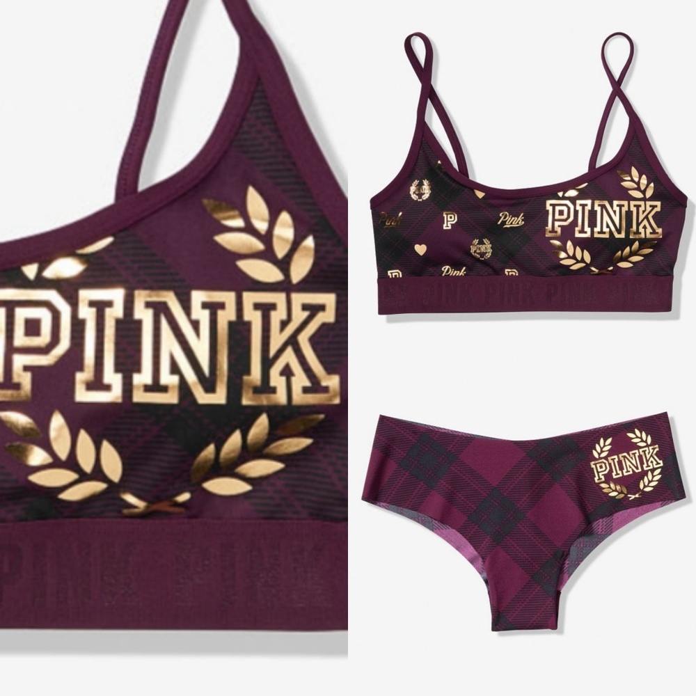 PINK Sports bra and panty size M